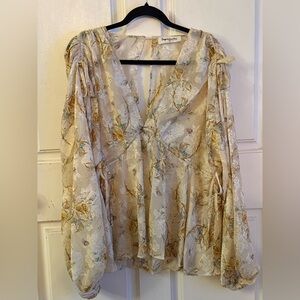Impressions Floral Cream Blouse